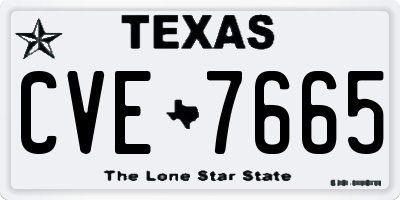 TX license plate CVE7665
