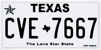 TX license plate CVE7667
