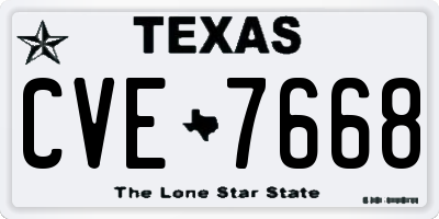 TX license plate CVE7668