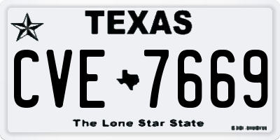 TX license plate CVE7669
