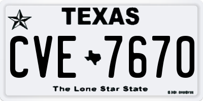 TX license plate CVE7670