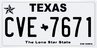 TX license plate CVE7671