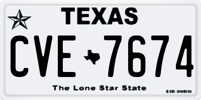 TX license plate CVE7674