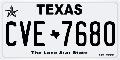 TX license plate CVE7680