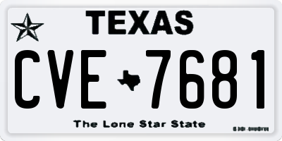 TX license plate CVE7681