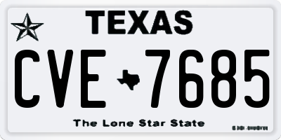 TX license plate CVE7685