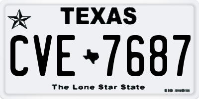 TX license plate CVE7687