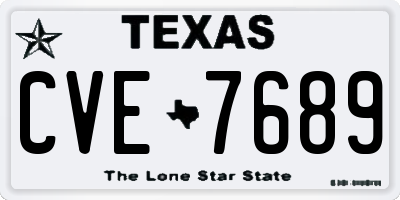 TX license plate CVE7689