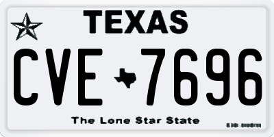 TX license plate CVE7696