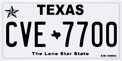 TX license plate CVE7700