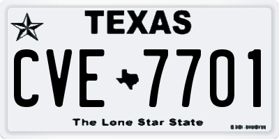 TX license plate CVE7701