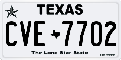TX license plate CVE7702