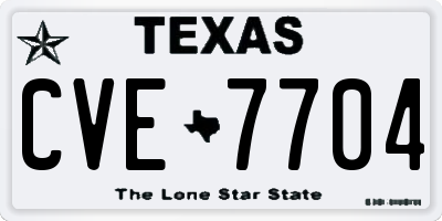 TX license plate CVE7704