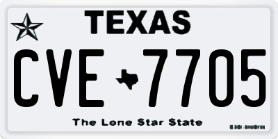 TX license plate CVE7705