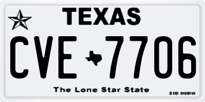 TX license plate CVE7706