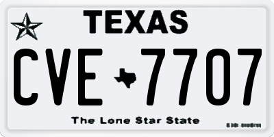 TX license plate CVE7707