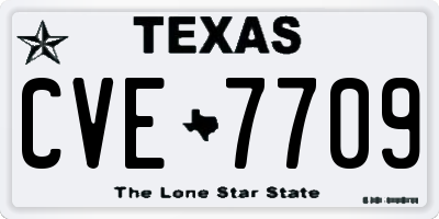 TX license plate CVE7709