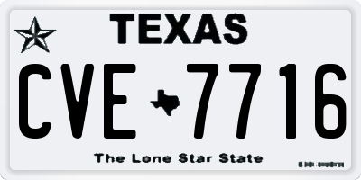 TX license plate CVE7716