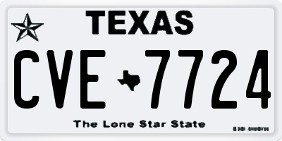 TX license plate CVE7724