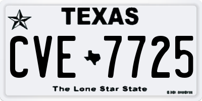 TX license plate CVE7725