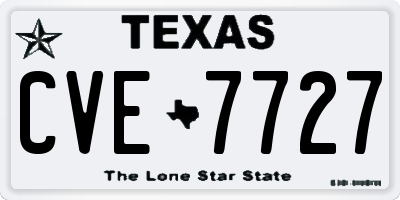 TX license plate CVE7727