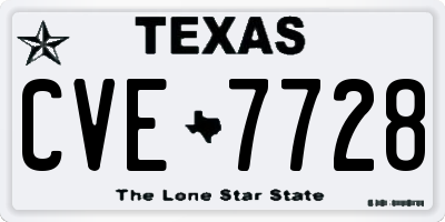 TX license plate CVE7728