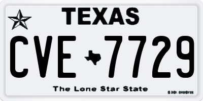 TX license plate CVE7729