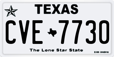 TX license plate CVE7730