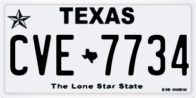 TX license plate CVE7734