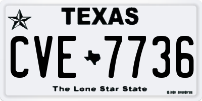 TX license plate CVE7736