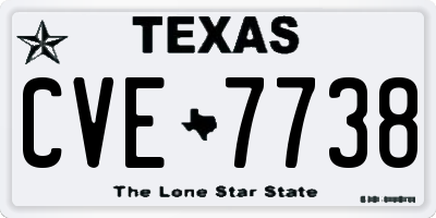 TX license plate CVE7738