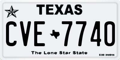 TX license plate CVE7740