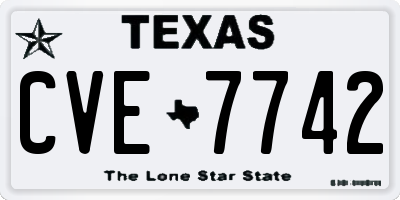 TX license plate CVE7742