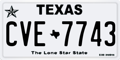 TX license plate CVE7743