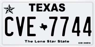 TX license plate CVE7744