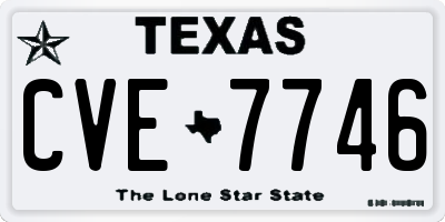 TX license plate CVE7746