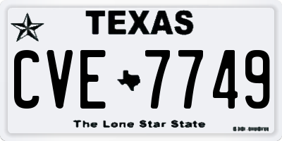 TX license plate CVE7749