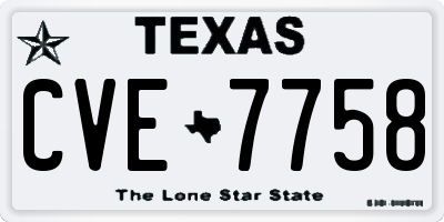 TX license plate CVE7758