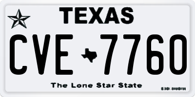 TX license plate CVE7760