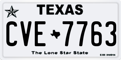 TX license plate CVE7763