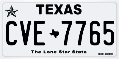 TX license plate CVE7765