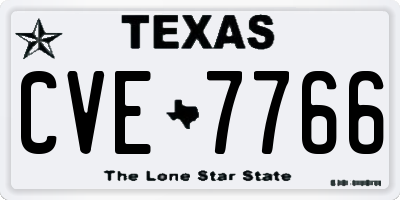 TX license plate CVE7766