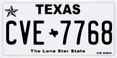 TX license plate CVE7768