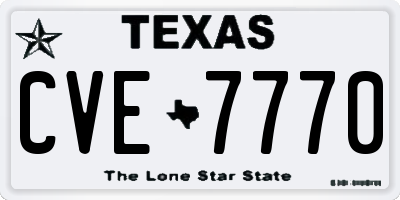 TX license plate CVE7770