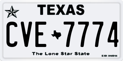 TX license plate CVE7774