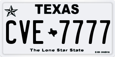 TX license plate CVE7777