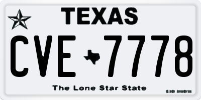 TX license plate CVE7778