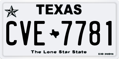 TX license plate CVE7781