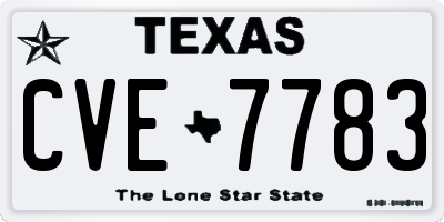 TX license plate CVE7783