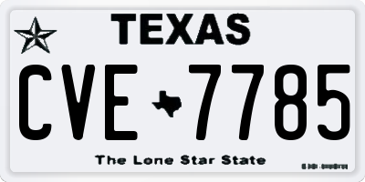 TX license plate CVE7785